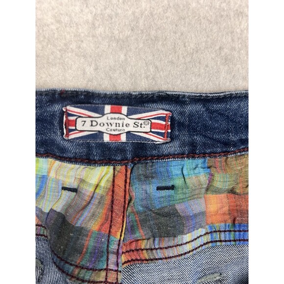 7 Downie Street Pants London Mid-Rise Straight Men’s 34X32  Denim Blue Stretch - Picture 4 of 12